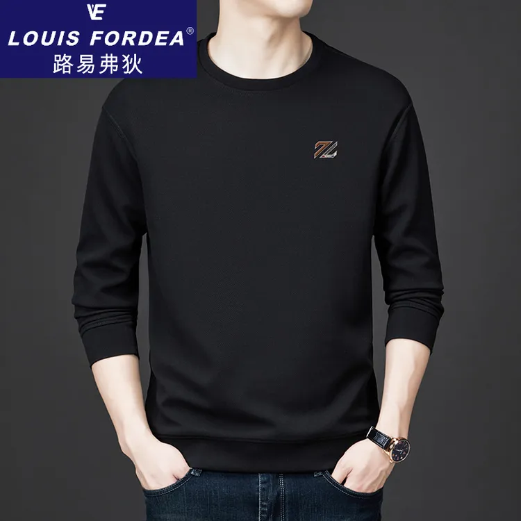 Louis Fordea路易弗狄青中年圆领卫衣男士春秋季中年男士秋季印花