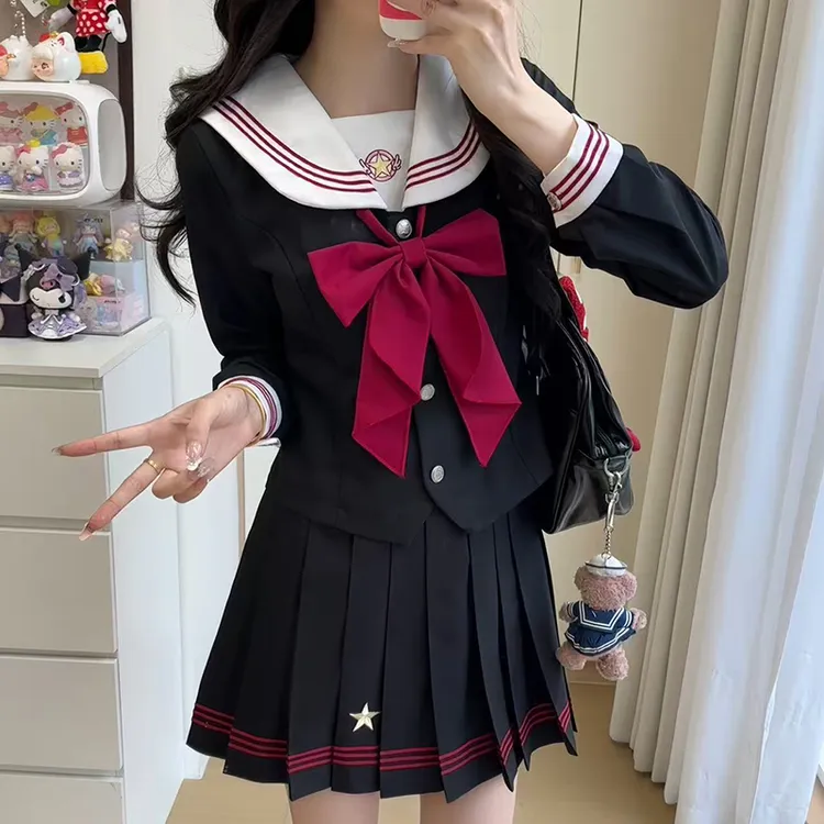 【小樱来电】樱空社原创JK套装秋季收腰长短袖学院风可爱水手服