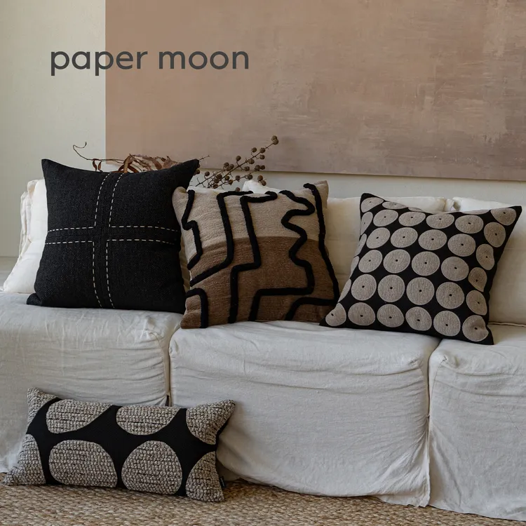 侘寂中古风现代极简软装抱枕设计师民宿客厅沙发靠枕棉麻靠包靠垫
