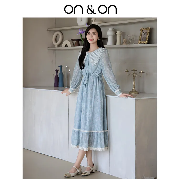 ON&ON/安乃安25早秋法式钉珠收腰气质减龄防晒连衣裙N5SA1628711