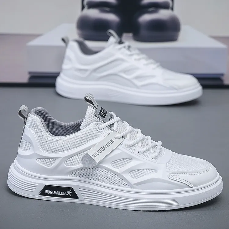 男鞋2024夏季网面透气潮流运动休闲板鞋男款学生百搭韩版小白鞋男