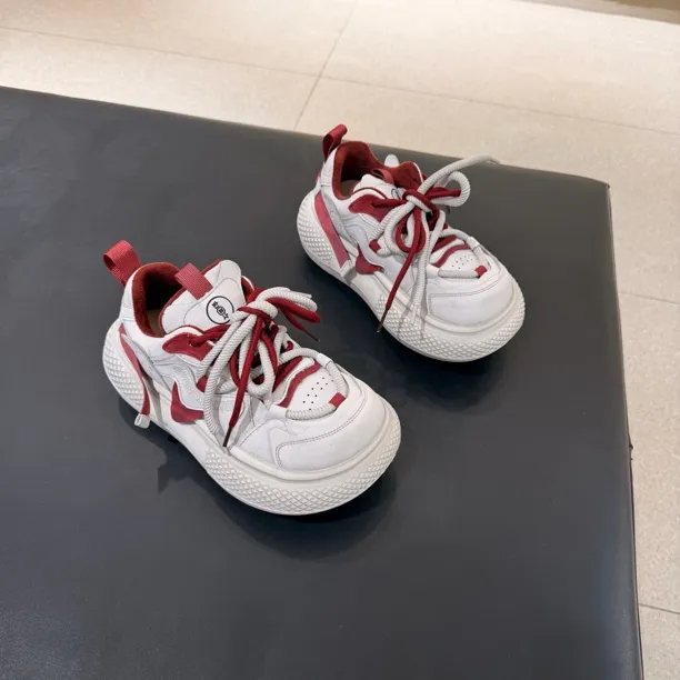 波斐女款厚底增高时尚丑萌脏脏气球鞋3061埃及脚罗马脚的姐妹放心