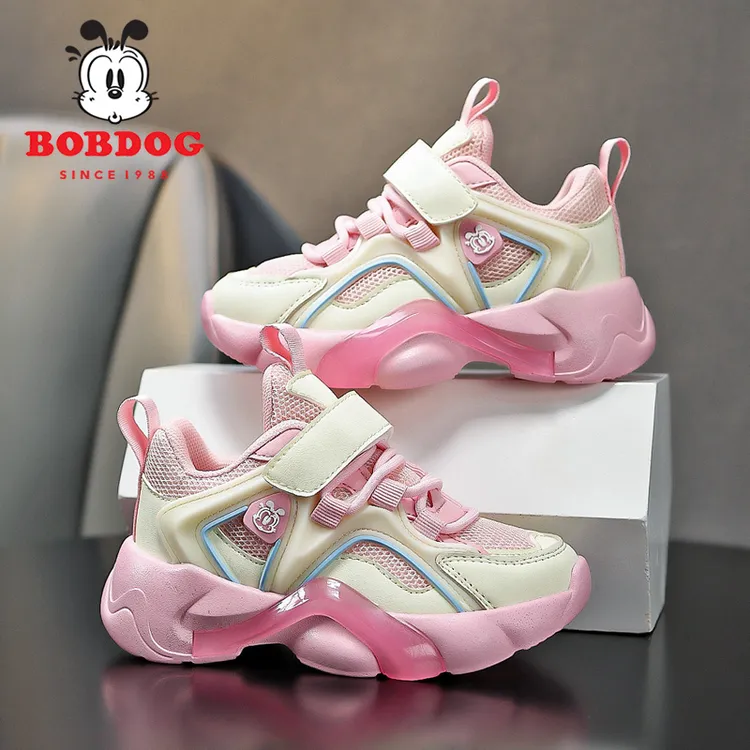 Bobdog/巴布豆秋季网面透气防滑软底时尚百搭儿童休闲运动鞋