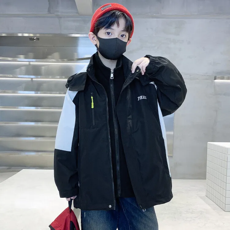男童三合一冲锋衣可拆卸儿童休闲加绒加厚防风冬季户外保暖中大童