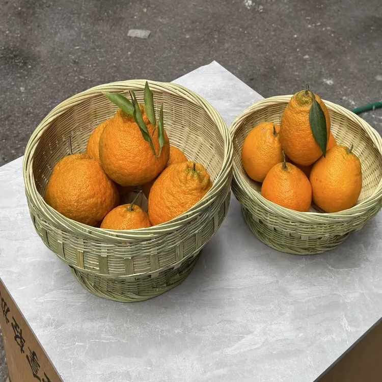 精编手工竹编收纳筐水果零食馒头杂物通用筐