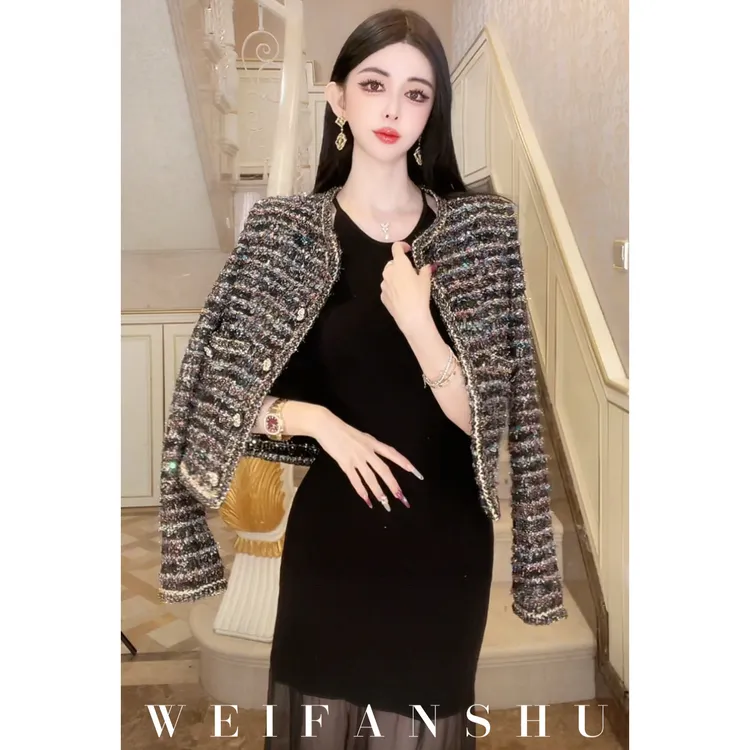 WEIFANSHU/魏凡舒【暮色繁星】秋冬新款时尚优雅百搭高级小香风外套
