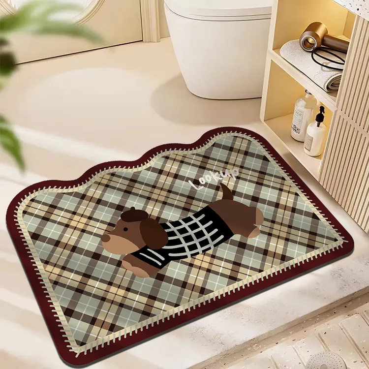 硅藻泥吸水地垫卧室阳台卫生间地垫防滑耐磨速干易打理客厅卡通