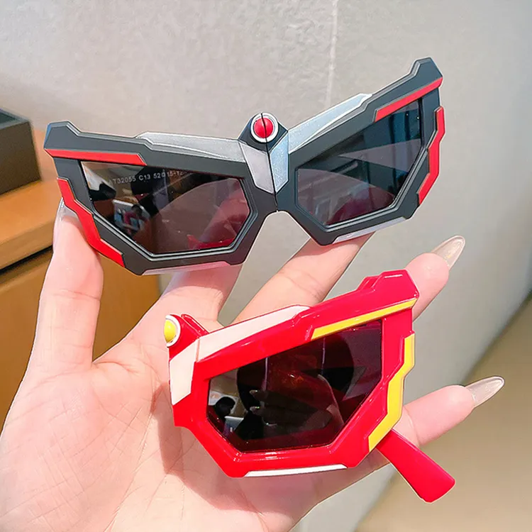 可折叠太眼镜2025新款男孩炫酷卡通金刚墨镜儿童夏季防晒遮阳眼镜
