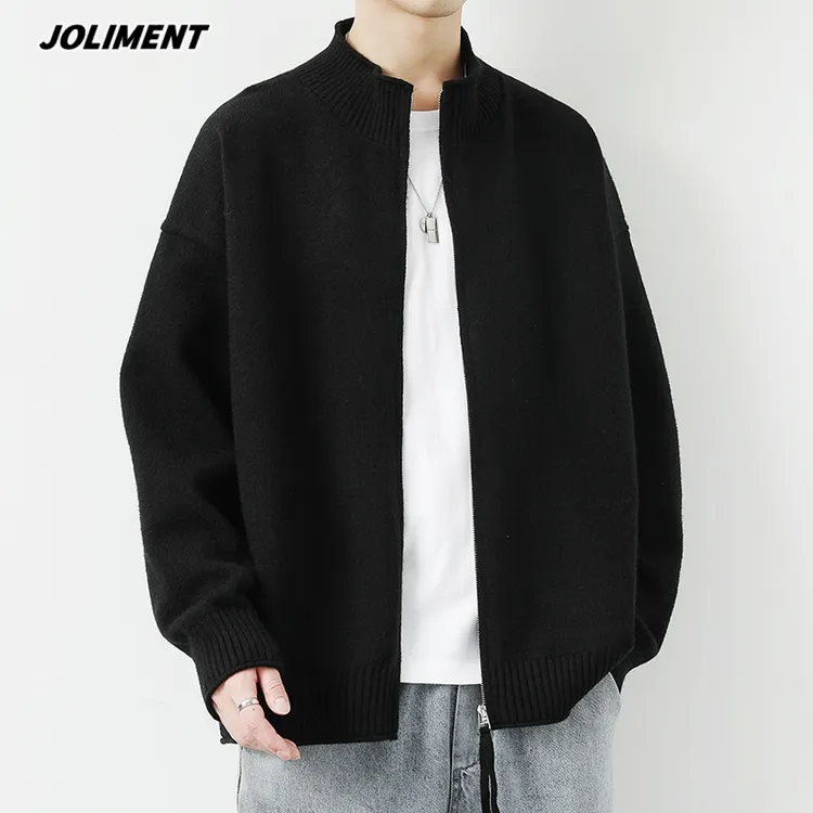 JOLIMENT开衫毛衣男士2025年秋季新款潮流休闲线衣立领针织衫外套