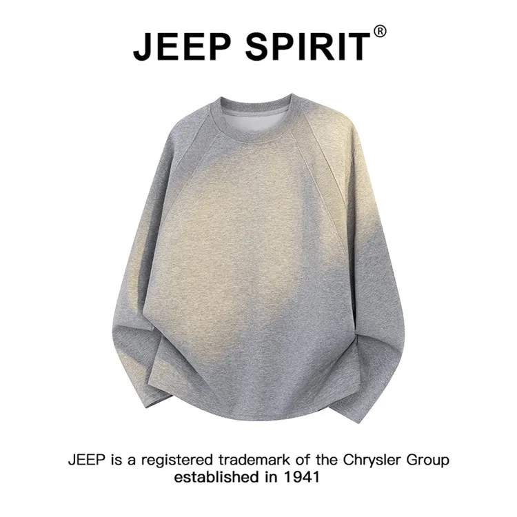 JEEPSPIRIT吉普cleanfit解构长袖T恤男冬季美式休闲内搭圆领打底
