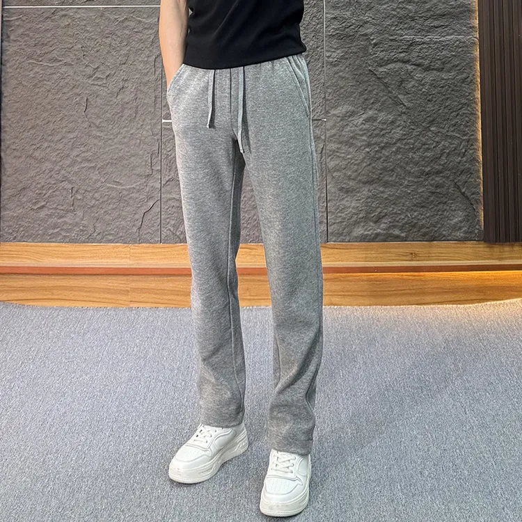 纯色宽松休闲裤子男士秋冬垂感直筒运动裤潮流时尚百搭阔腿裤