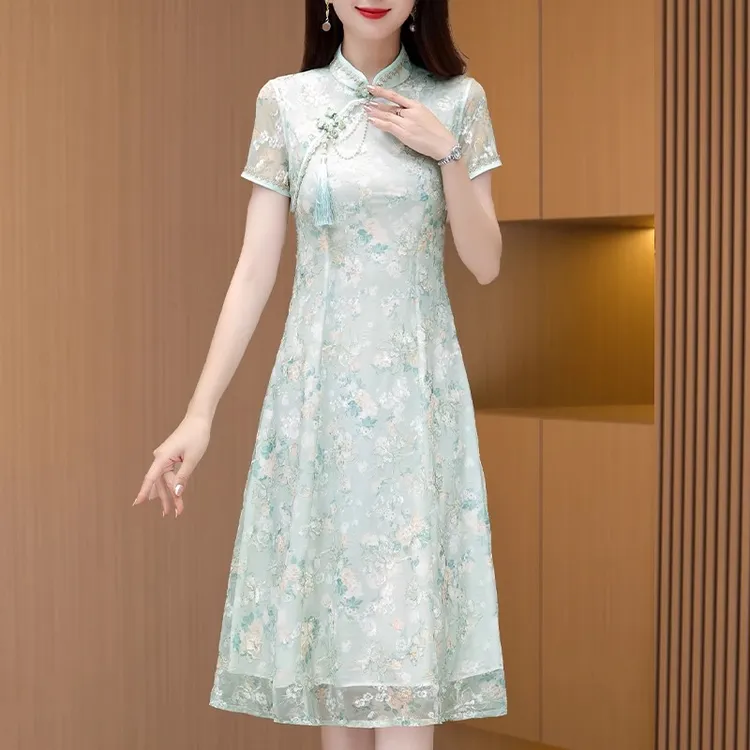 【可蓓儿】国风新中式旗袍连衣裙2025夏时尚轻奢高端妈妈装洋气裙子