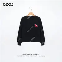 老琴私服 【一马当先】100羊毛韩系风圆领毛衣开衫女冬款  9717