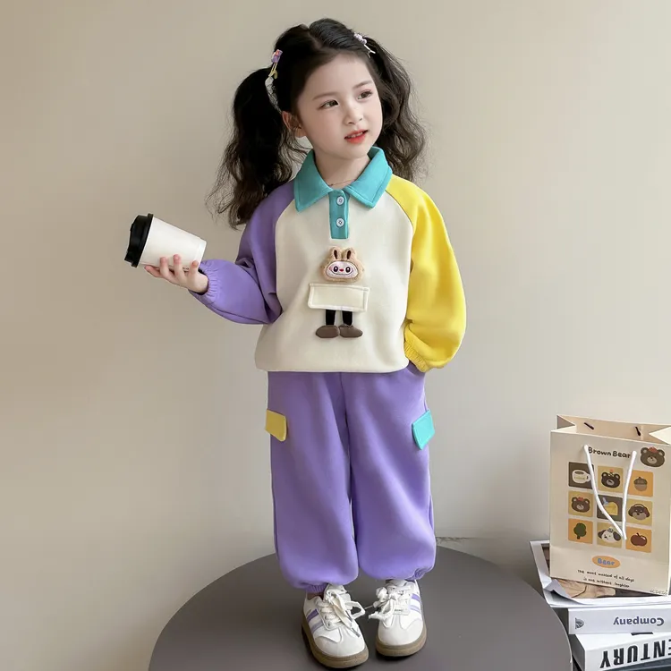 女童秋季卫衣套装2025新款儿童秋装女孩洋气时髦休闲秋款两件套