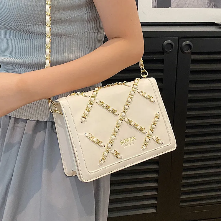 新款个性小众设计感链条菱格小方包简约时尚个性百搭单肩斜挎女包