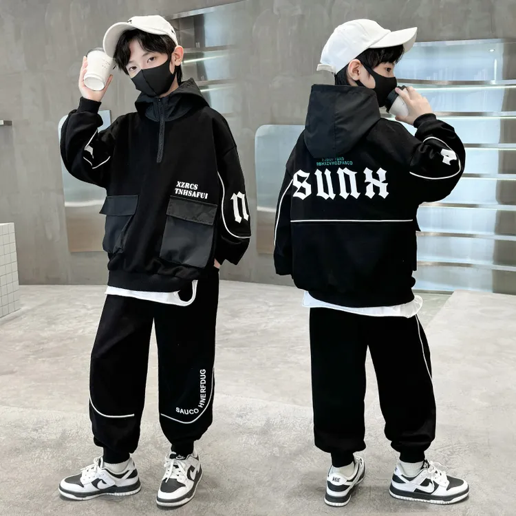 MK&UR.BV儿童装男童秋装套装25新款大童运动卫衣秋季酷帅气时髦潮