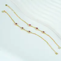 【小北珠宝】S925银红宝石手链约2*3mm3颗【多样性发一】15-WH252X42