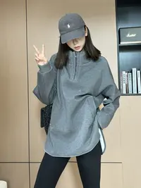 卫衣女新款2025爆款时尚洋气美式复古百搭中长款宽松卫衣XJ018