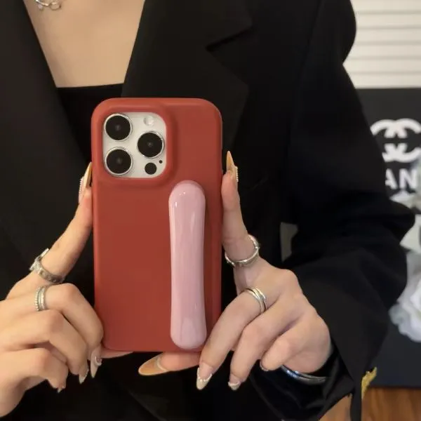 苹果手机壳皮纹门把手支架适用iPhone15promax手机壳苹果14pro防