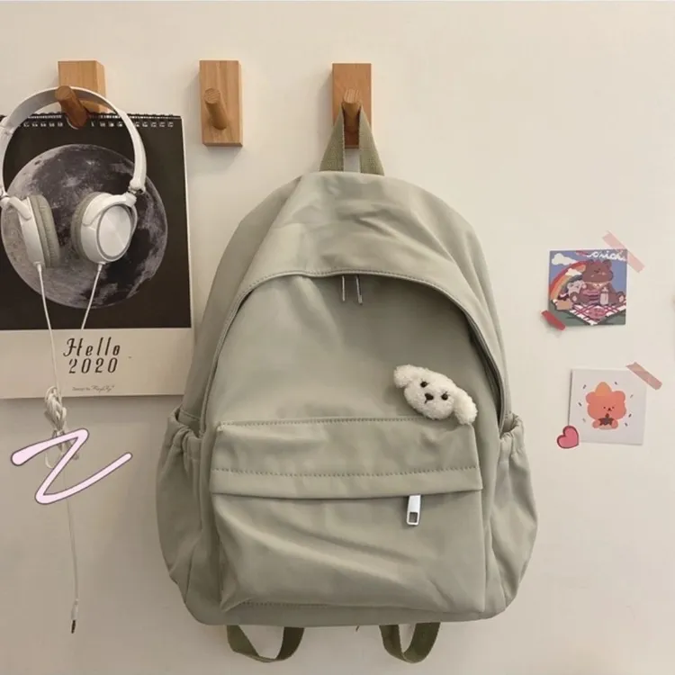 ins书包女韩版高中大学生简约百搭2020新款双肩包背包复古初中