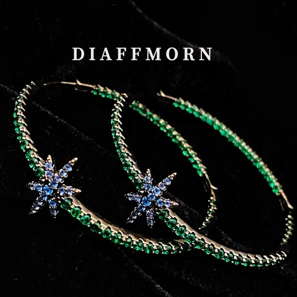 铜合金合成锆石耳饰 DFM《星芒》 重工小众气质高级感耳环