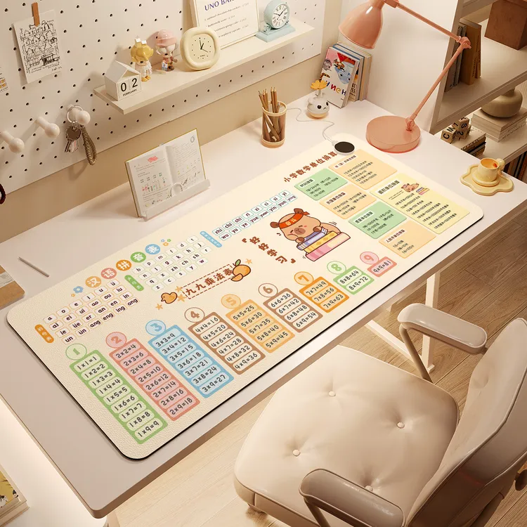 九九乘法表小学生加热桌垫防水防滑学习书桌桌面暖手垫发热鼠标垫