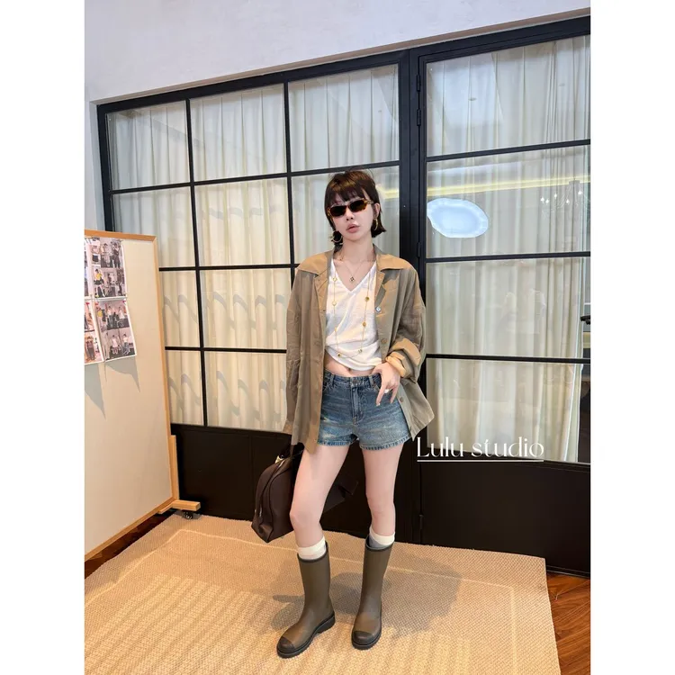 【LULU】（现货）中古千金’韩系职场大气通勤衬衫外套 SSY11102