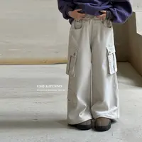 「UNO AUTUNNO」【焊入机能】斜纹棉女中大童冬宽松运动工装裤GD2459
