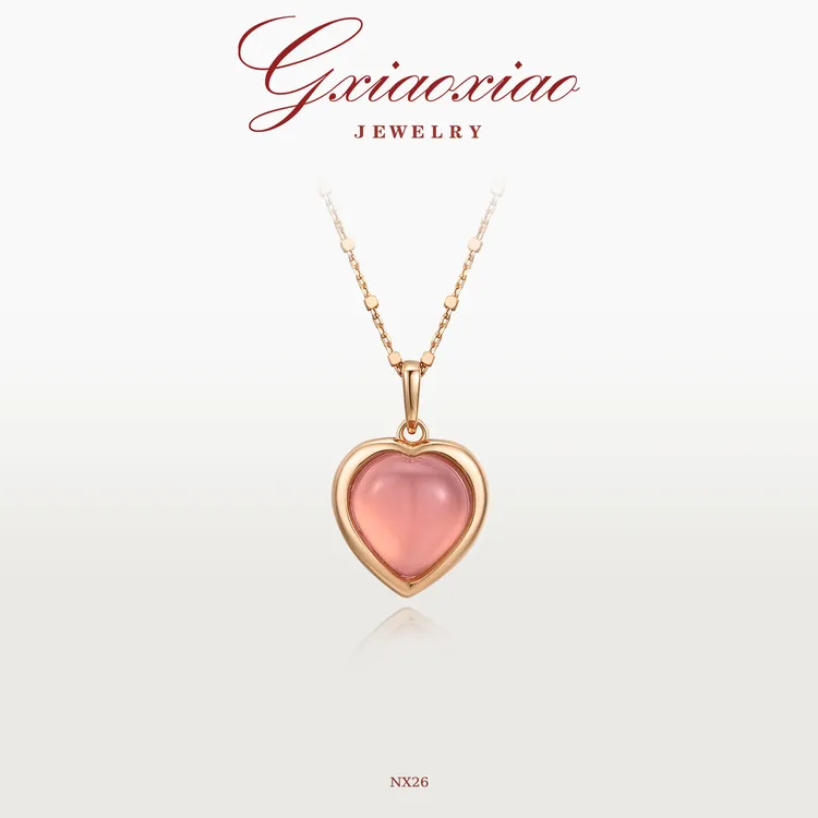 G XIAOXIAO 【桃之夭夭】轻奢高级甜美爱心银项链 NX26新年礼物