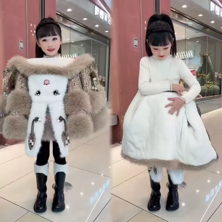 【年货过冬款】女童外套冬季新中大童加绒加厚轻奢风女童冬装外套