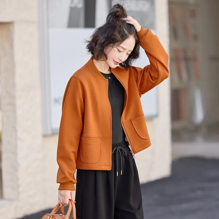 短外套女春秋2025新款小个子棒球服休闲运动卫衣开衫宽松夹克上衣