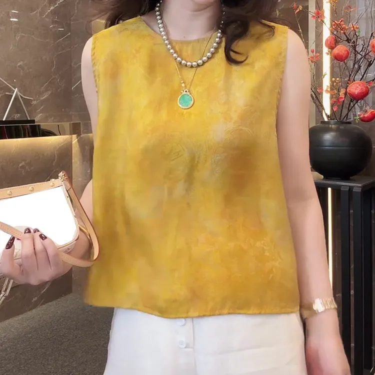 夏季新款洋气减龄衬衣复古衬衣印花上衣显瘦小衫设计感小众潮流女