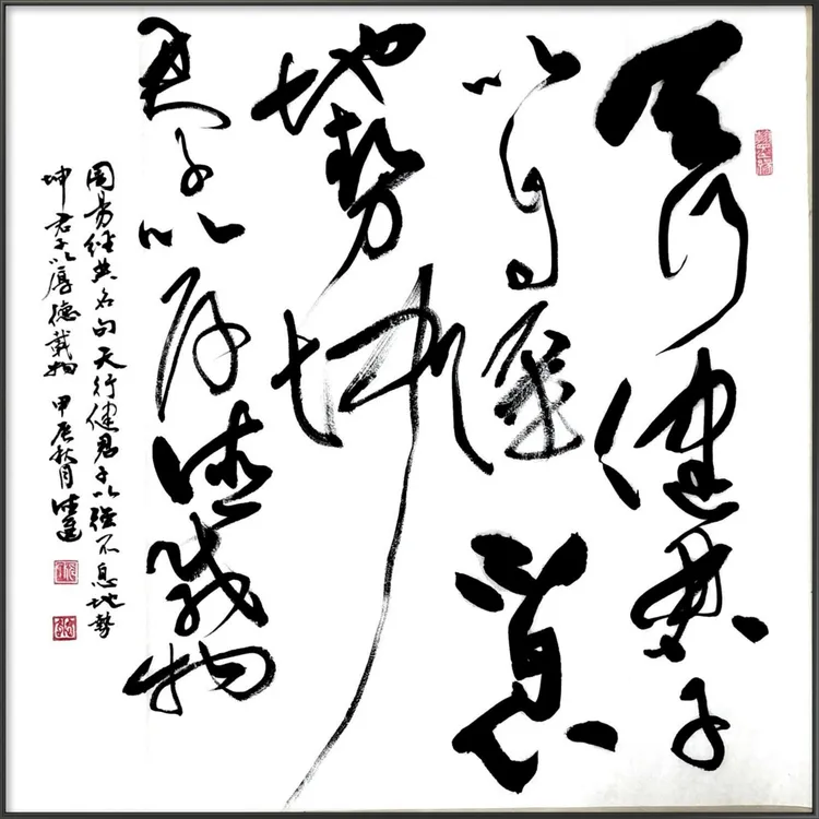 天行健君子以自强不息书法作品宣纸无装裱挂墙适用