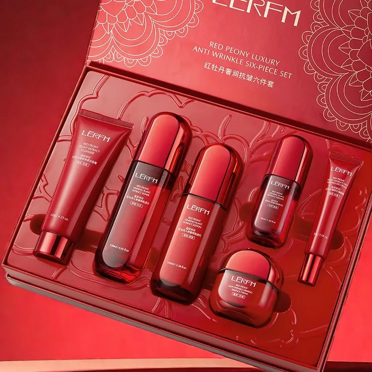 【送礼必备】红蛮腰环六肽抗皱紧致水乳精华面霜礼盒七夕节送女友礼