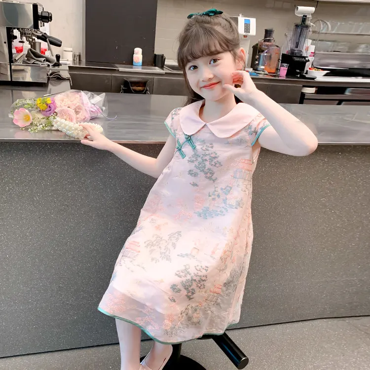 TMM潮童TMM24129-娃娃领旗袍国风夏季儿童