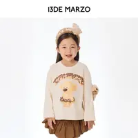 13DE MARZO 男女同款2025秋季新款小熊甜甜圈长袖上衣T恤专柜同款