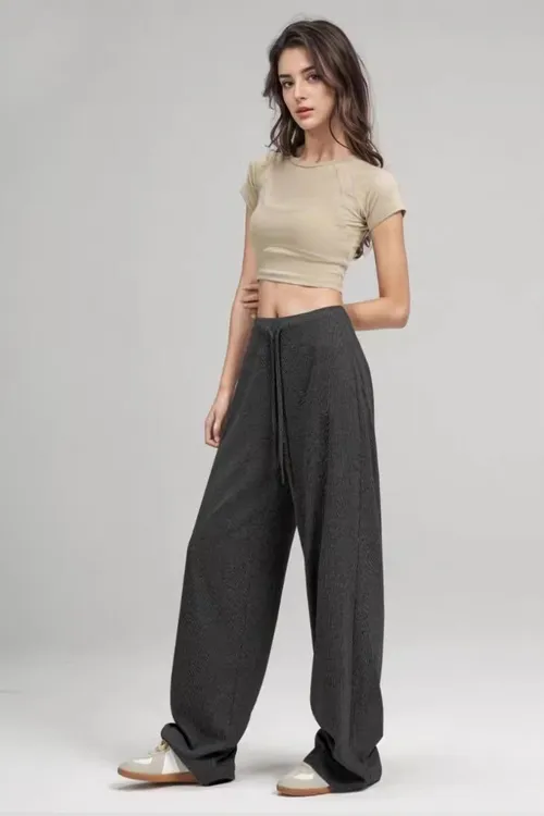 【长腿必备抖抖裤】时尚慵懒感百搭显瘦高腰运动秋冬通勤风休闲裤