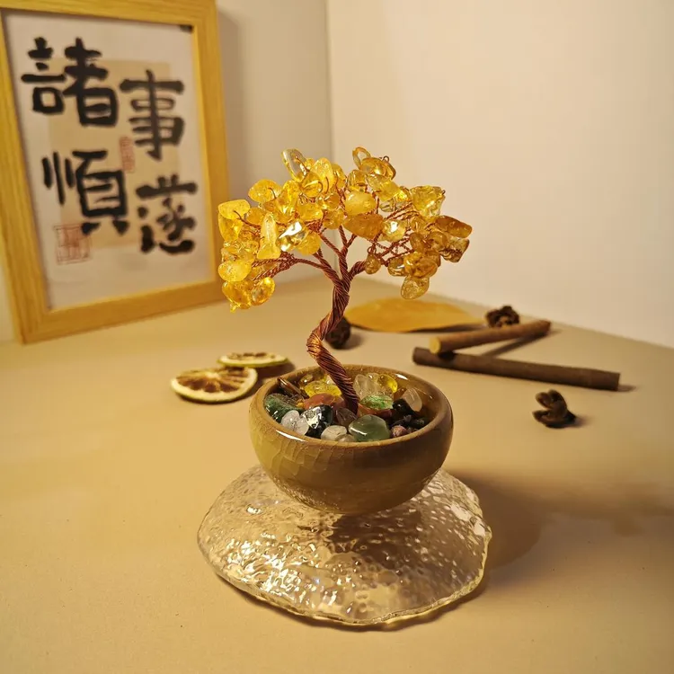 【手工】发财树摆件造型树桌面书房办公室床头创意礼物