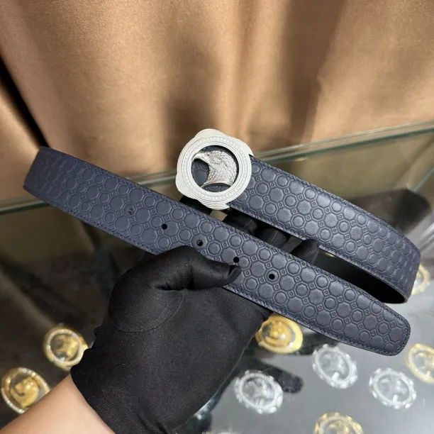 史蒂芬新款百搭男士皮带高档休闲老鹰头牛皮腰带青中老年时尚商务