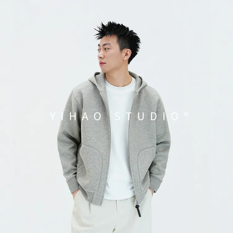 YIHAO STUDIO秋季男款潮流连帽卫衣美式户外休闲保暖运动衫