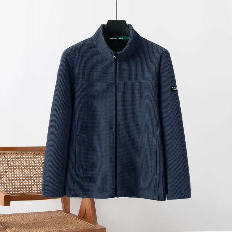 品牌撤柜春秋季摇粒绒立领夹克男士日常休闲通勤简约外套3Y503