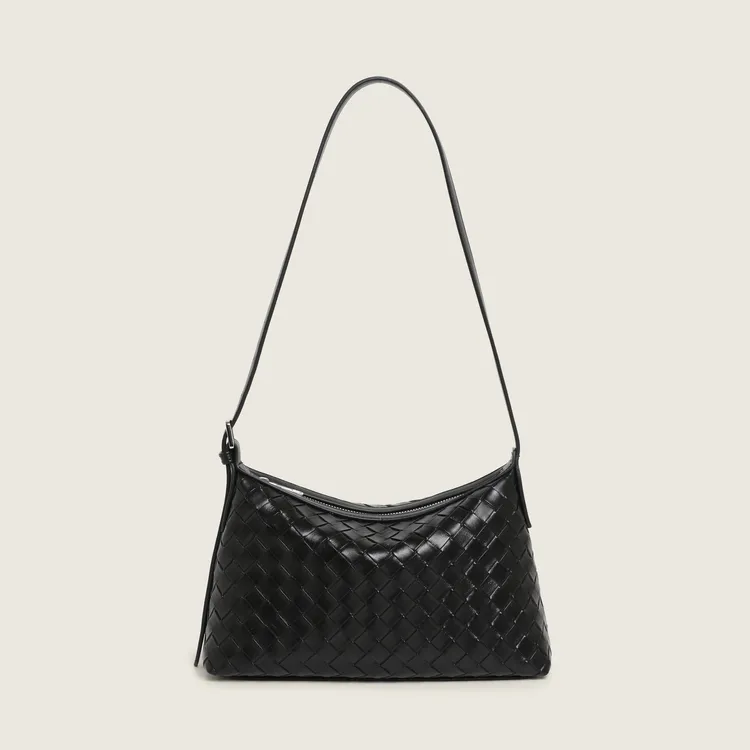 通勤朋克风单肩时尚编织纹腋下包车缝线新中式学院风