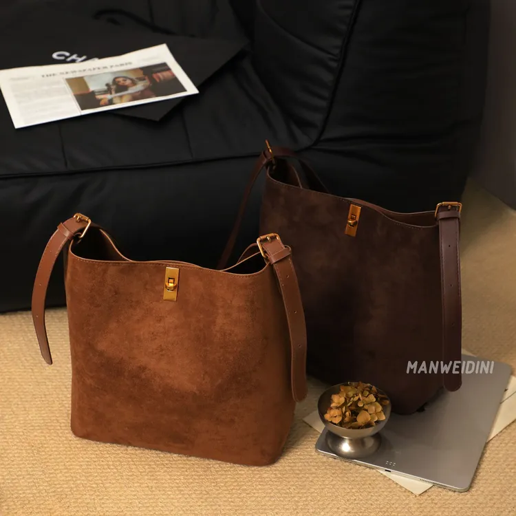 【漫威蒂尼】时尚轻奢美拉德托特包豹纹水桶包单肩复古风通勤新潮