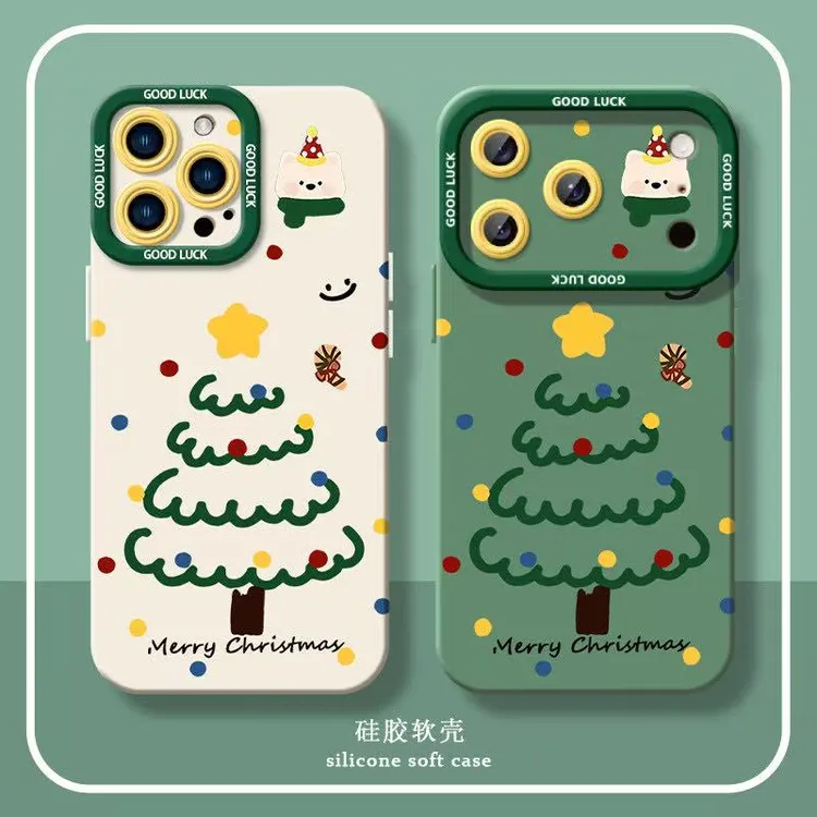 圣诞树小熊适用iPhone17Promax手机壳苹果16创意15新款14软13防摔