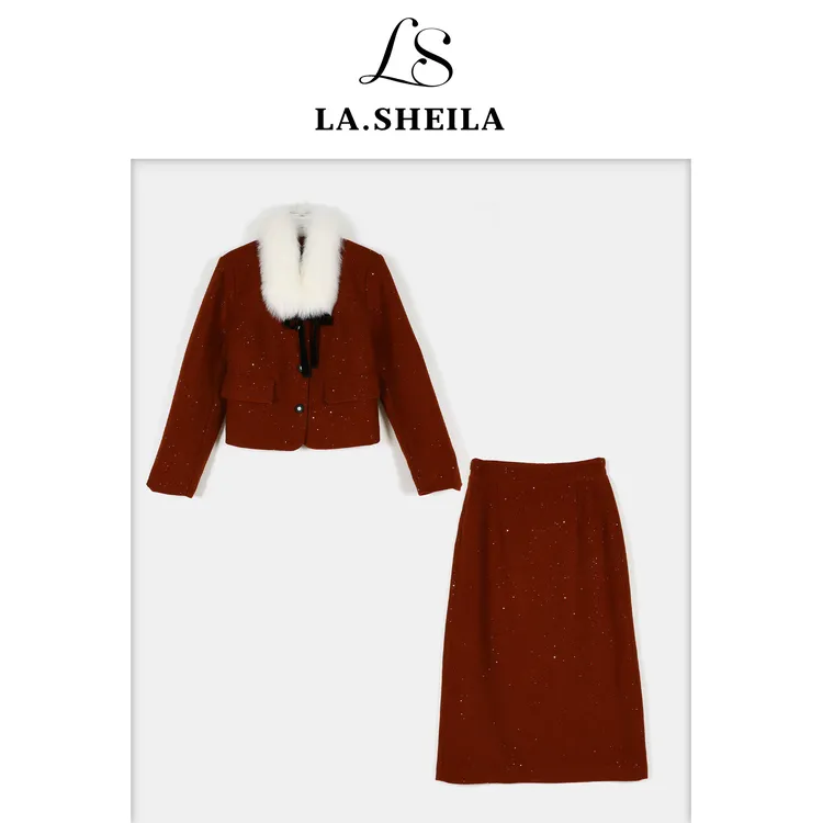 LA.Sheila新年战袍 “星空女神”羽绒服半身裙套装254-TZ/1013-6656