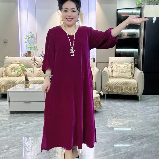 《乐姐》推荐新款秋冬季丝绒轻奢裙子988款，乐乐