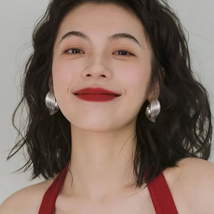 足银耳饰 999银针素圈大耳环女时尚个性复古港风轻奢小众夸张耳圈