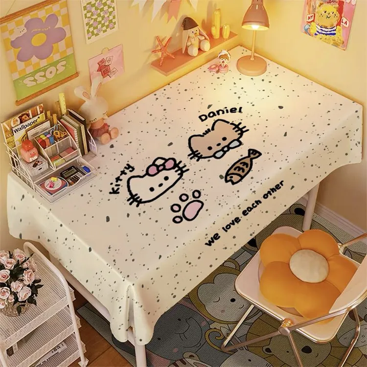 HelloKitty卡通可爱桌布少女心桌垫ins风高颜值房间化妆桌装饰布