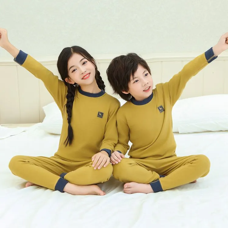 秋冬棉羊毛蚕丝7A抑菌男女童保暖内衣套装宝宝磨毛秋衣秋裤学生