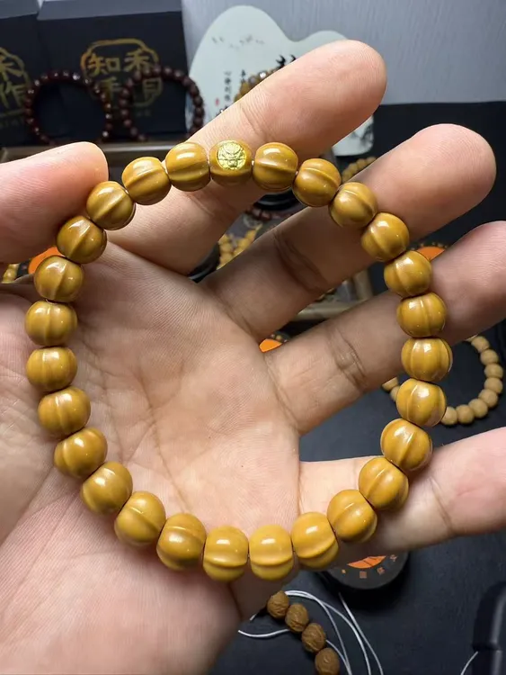 【知禾出品】超小尺寸8-9鲨鱼鳍-龙标猴头核桃文玩手串全品无暇